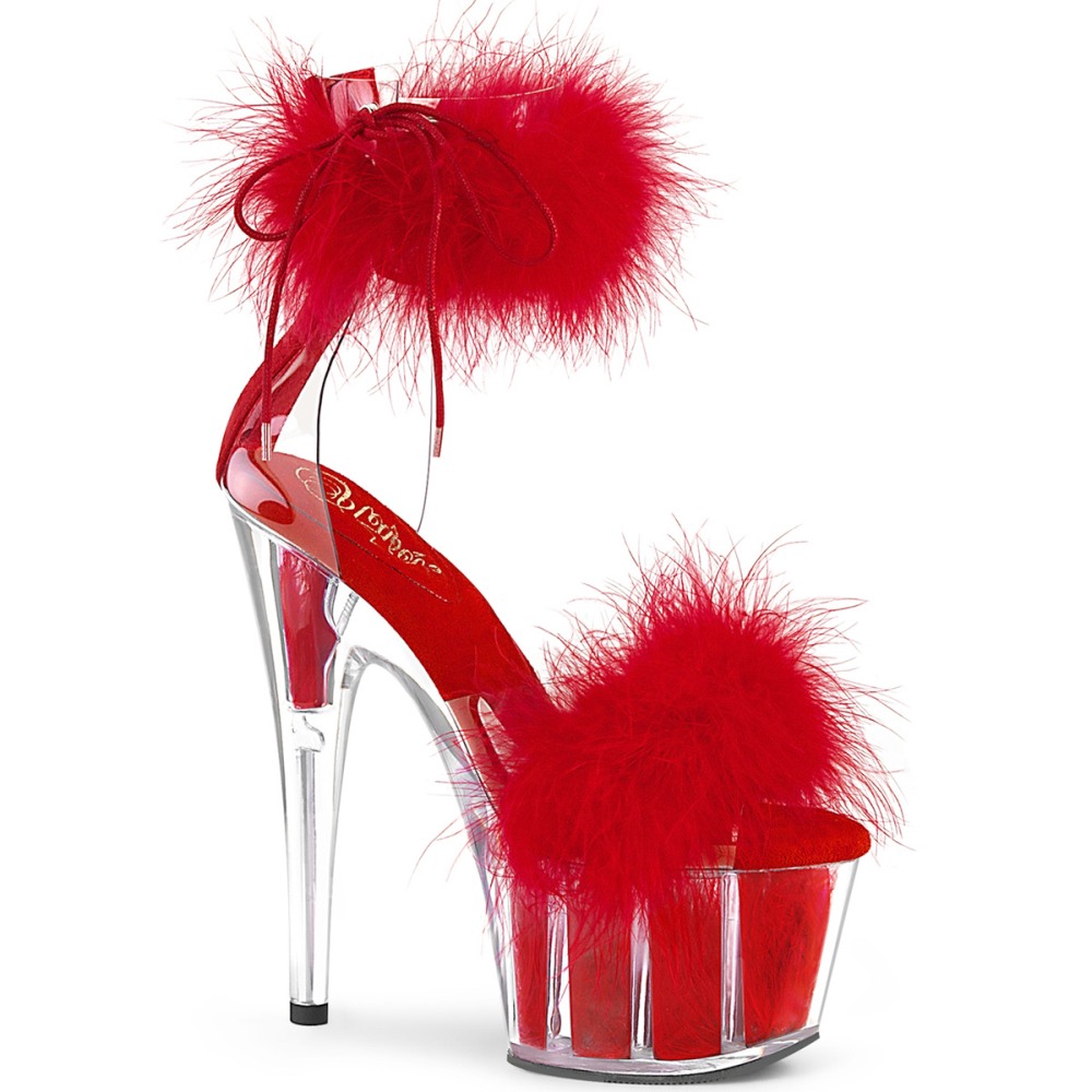 Pleaser - ADORE724F Ankle strap sandal, Pole dance shoes - Pole dance shoes - Red